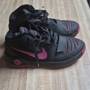 Nike Women's Black and Pink High-Top Sneakers